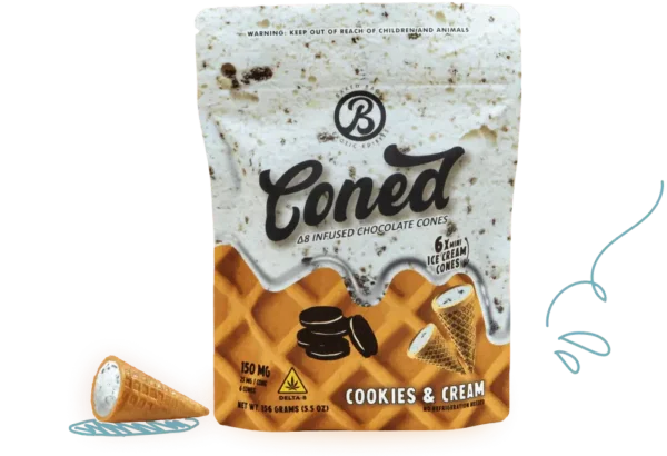 Baked Bags Cookies & Cream THC Ice Cream Cones